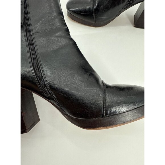 ASOS Design Black Leather Ankle Boots Mid Block Heel Zip Size 7 Womens - Picture 13 of 13